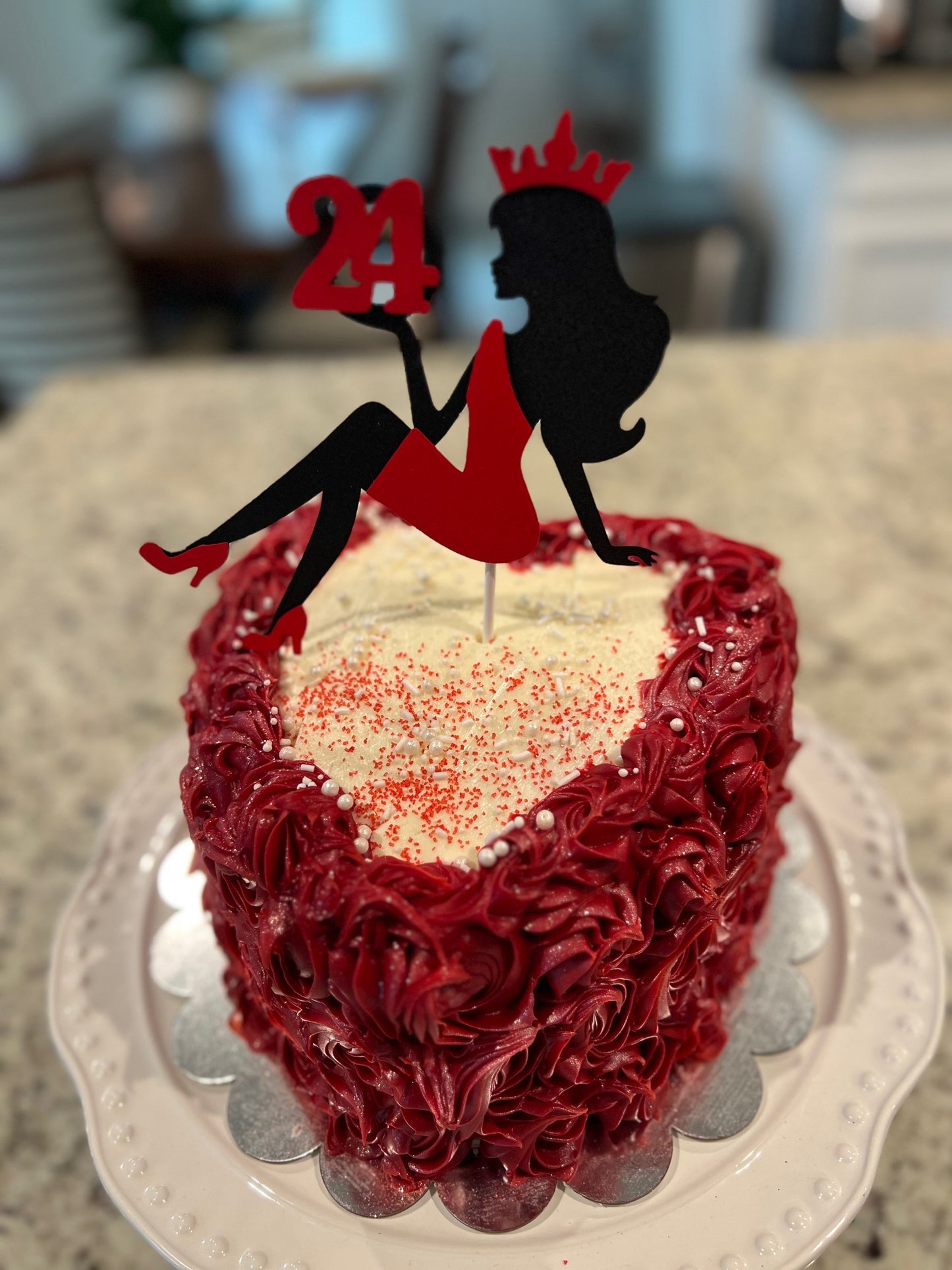 8 in Heart Shaped 3 layer Cake image 1